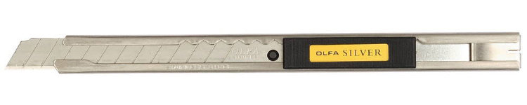 Olfa 9мм Нож с выдвижным лезвием и корпусом из нержавеющей стали