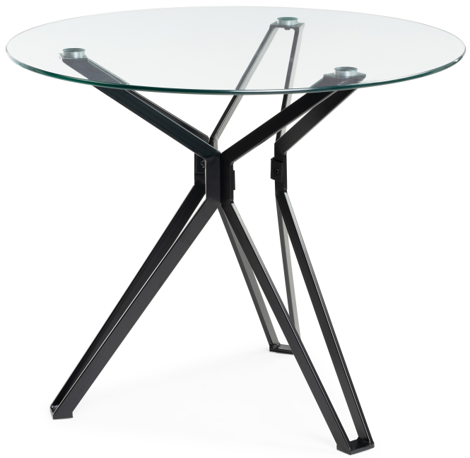 Woodville Стеклянный стол "Roko" 90 черный | Ширина - 90; Высота - 75; Длина - 90 см