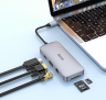 Хаб/ переходник 10в 1 Hoco HB33 / Адаптер/ разветвитель / Поддержка SD / Micro SD Card R/ USB-C с USB2.0 * 2 USB3.0 PD100W USB-C 4K 