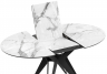 Woodville Стеклянный стол "Рикла" белый мрамор / черный | Ширина - 100; Высота - 76; Длина- 100 см