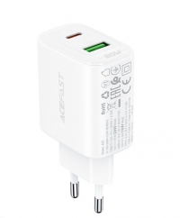 Acefast cетевой адаптер A25 PD20W (C+A), цвет: белый