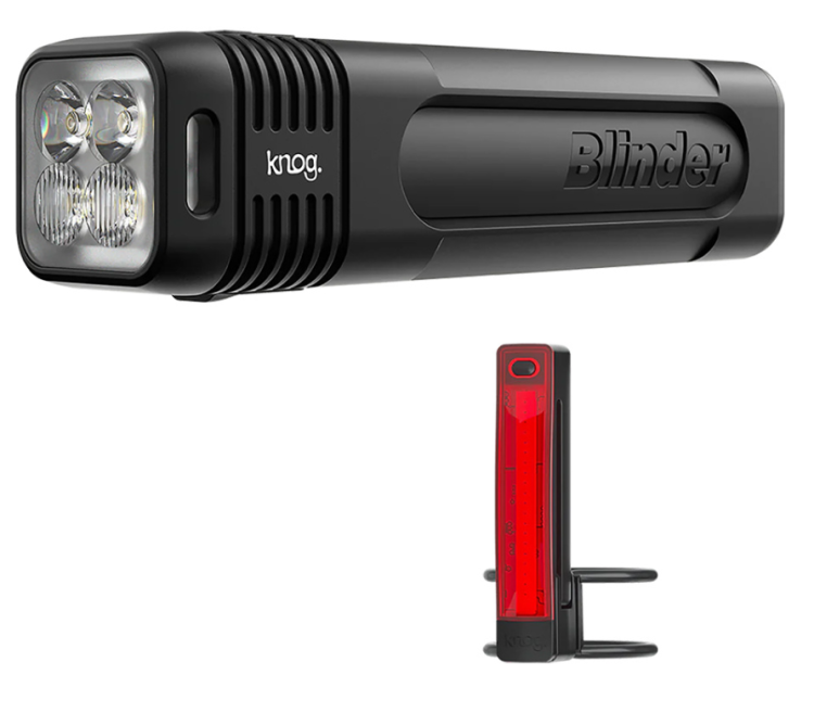 Комплект фонарей Knog Blinder 600 & Plus 20 | Передний 600 лм + Задний 20 лм | 6 режимов работы - спереди / 5 режимов - сзади | Максимальное время работы на одном заряде до 120 ч| One Size