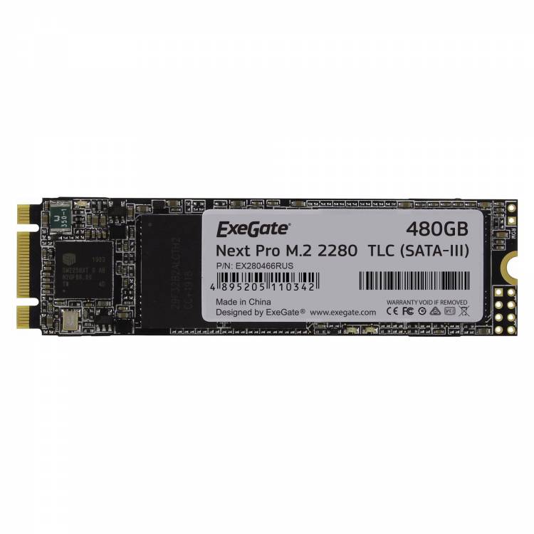 Накопитель SSD  ExeGate UV500MNextPro 480 Gb M.2 2280  3D TLC (SATA-III) <EX280466RUS>