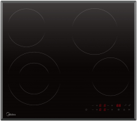Midea Варочная стеклокерамическая поверхность MCH64407F | ВхШхГ: 5,1x59,8x52 см | 9 Уровней мощности | Мощность: 7000 Вт