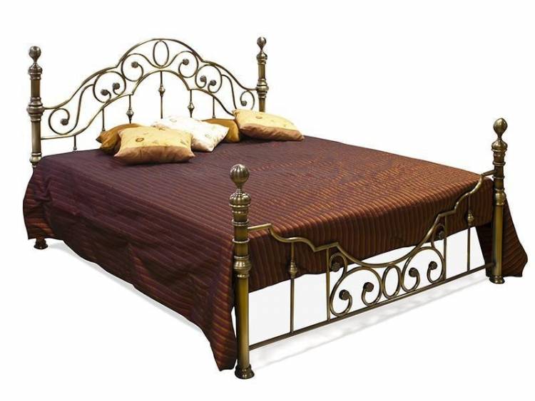 Tetchair Кровать металлическая VICTORIA 140*200 см (Double bed), Античная медь (Antique Brass) 9327