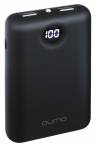 Портативное зарядное устройство Qumo PowerAid 6600 (V2), 6600 мА-ч, 2 USB 1A+2A (2.1А сумм), вход до 1.5А, круглый дисплей,  корпус пластик, черный