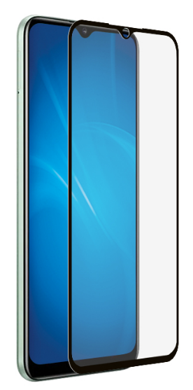 Защитное стекло для Realme С30 с цветной рамкой, black