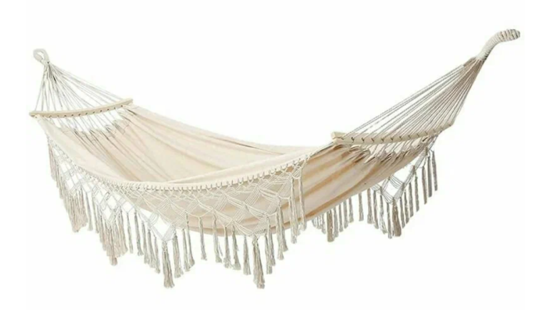 Гамак бохо садовый подвесной для дачи с чехлом JL-I05
