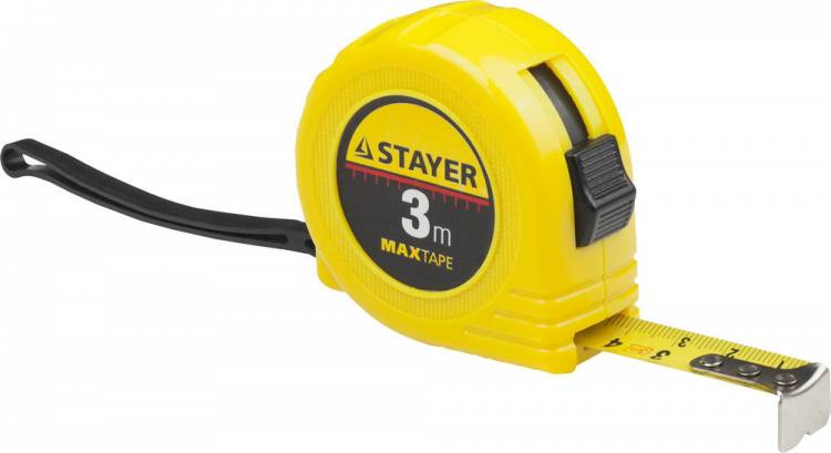 Stayer 34014-03-16 MaxTape 3м / 16мм Рулетка в ударопрочном корпусе из ABS