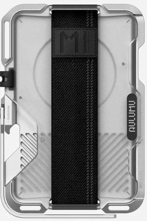 Aulumu G03 MagSafe | Картхолдер-мультитул | Белый цвет | Вмещает до 12 карт | Подставка для телефона | Открывалка для бутылок | Мини-линейка | Совместим с iPhone 12 и новее | Легкий и долговечный 