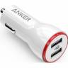 Anker 24W 2-Port Car Charger + 90 см. Micro USB Cable (White) Offline Packaging V3  Автомобильное зарядное устройство