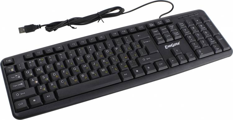 Клавиатура ExeGate LY-331L, <USB, шнур 2м, черная, 104кл, Enter большой>, Color box <EX263906RUS> 263906