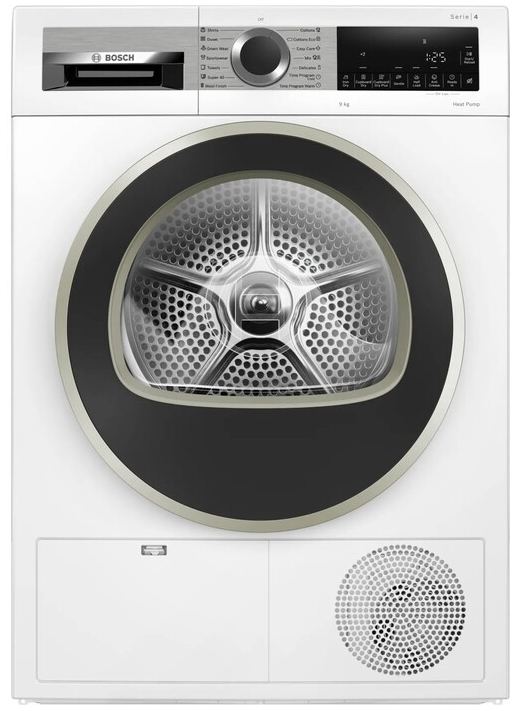 Bosch Сушильная машина WQG1420AME | Максимальная загрузка: 9 кг | Количество программ: 15 | Габариты (ВхШхГ): 84.2x59.8x61.3 см | Цвет: Белый