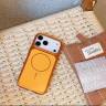 Чехол для iPhone 17 Pro с MagSafe,  не оставляет отпечатки, защита камеры, Orange 