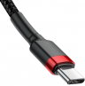 Baseus Кабель USB-C Cafule | Цвет: Красный/Черный | Вид быстрой зарядки: PD2.0 | Мощность: 60Вт | Длина кабеля: 1м | Разъемы: USB Type-C/USB Type-C | Материал: Алюминиевый сплав/TPE/Нейлоновая оплетка