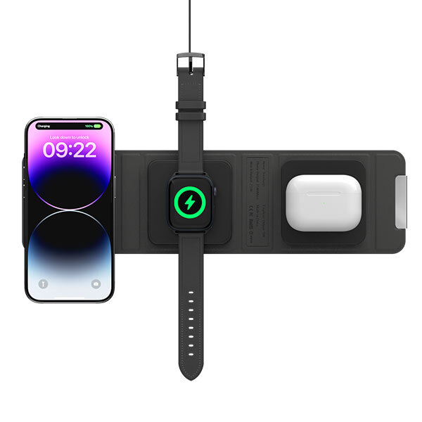 SwitchEasy портативное зарядное устройство Triocharge | Для устройств iPhone, Apple Watch, AirPods | 3 в 1 | Мощность: 15 Вт