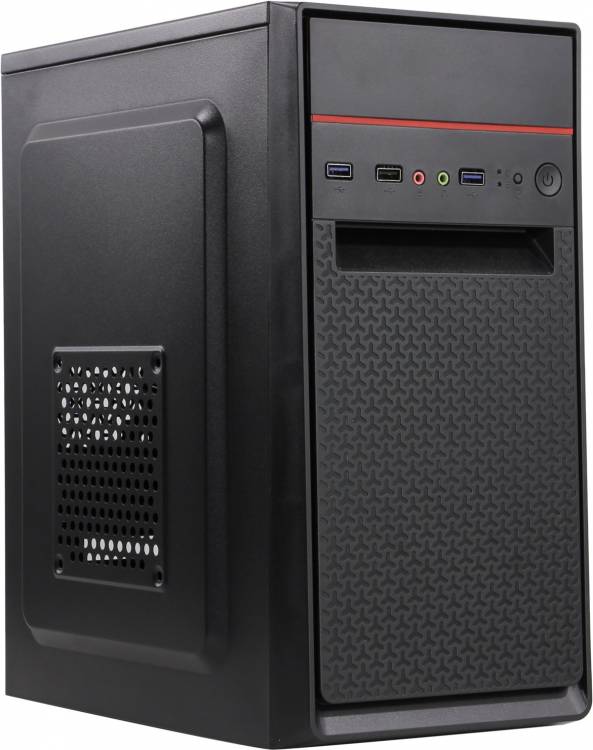 Корпус Minitower ExeGate BAA-107U Black, mATX, <AAA400, 80mm>, 1*USB+2*USB3.0, Audio <EX283062RUS> 283062