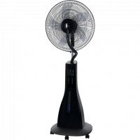 Вентилятор с увлажнителем воздуха HIBERG FW 400 B / напольный, 90 Вт, диаметр лопастей - 40 см, 53 дБ, черный | 44,5х38,5х120 см