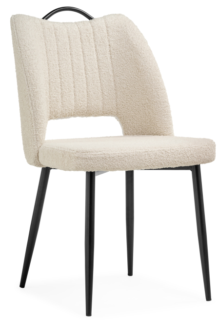 Woodville Стул на металлокаркасе "Barton" бежевый | черный Ширина - 50; Глубина - 53; Высота - 86 см