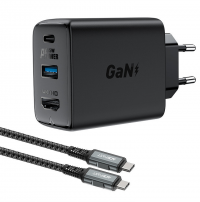 Acefast Зарядное устройство для быстрой зарядки A17 PD 65W HUB, цвет: черный