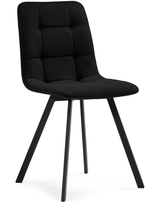 Woodville Стул на металлокаркасе Чилли черный велюр / черный | Ширина - 43,5 см; Глубина - 50см; Высота - 87.5см; Высота сиденья - 49