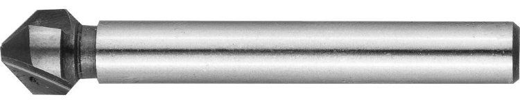 Зубр "ЭКСПЕРТ" Зенкер конусный с 3-я реж. кромками, сталь P6M5, d 6,3х45мм, цилиндрич.хв. d 5мм, для раззенковки М3