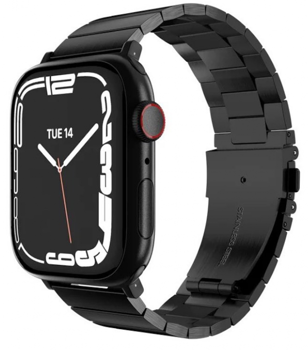 Mageasy металлический ремешок из нержавеющей стали Maestro | для Apple Watch 42 мм, 44 мм, 45 мм, Ultra 49 мм | цвет: черный 