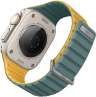 Uniq Ремешок для Apple Watch 49/46/45/44 mm | Двусторонний | Магнитная застежка | Revix EVO, Viridian Green/Burnt Yell