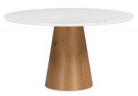 Woodville Стол Huge / Длина 120 см, Высота 75 см / Белая столешница с коричневой ножкой