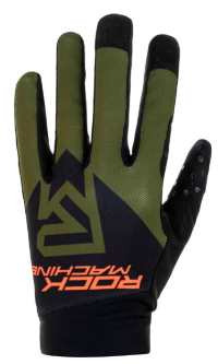 Rock Machine Race FF Велоперчатки | Полнопальцевые с функцией сенсорного экрана | Khakki/Orange/Black | Амортизация | XXL