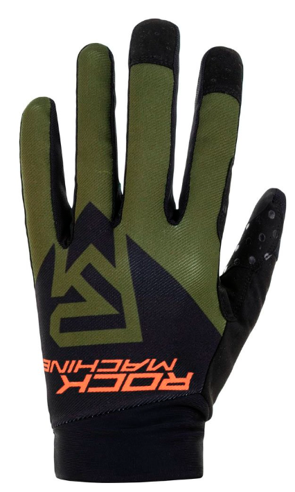 Rock Machine Race FF Велоперчатки | Полнопальцевые с функцией сенсорного экрана | Khakki/Orange/Black | Амортизация | XXL