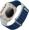 Uniq Ремешок для Apple Watch 49/46/45/44 mm | Двусторонний | Магнитная застежка | Revix EVO, Royal Blue/Chalk