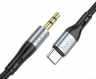 Аудио-кабель Hoco UPA22, AUX, Type-C - Jack 3,5, 1 м, круглый, силикон
