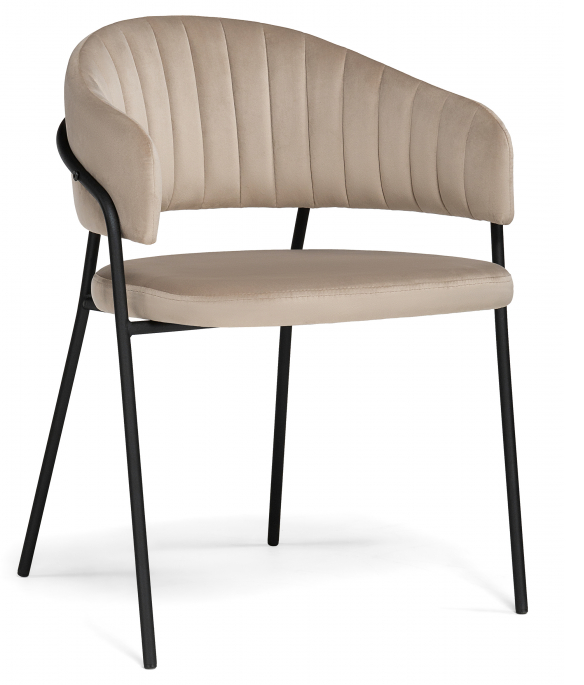 Woodville Стул на металлокаркасе Лукас бежевый / черный | Ширина - 58; Глубина - 52; Высота - 78 см