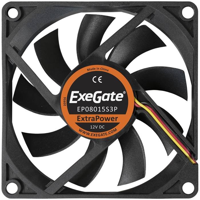 Вентилятор ExeGate ExtraPower EP08015S3P, 80x80x15 мм, подшипник скольжения, 3pin, 2500RPM, 26dBA <EX283374RUS>