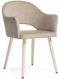 Woodville Стул на металлокаркасе "Апри" микровелюр / бежевый глянец | Ширина - 57; Глубина - 57; Высота - 81 см