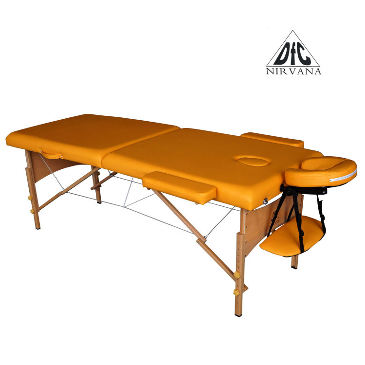 Массажный стол DFC NIRVANA, Relax, деревянные ножки, цвет горчичный (Mustard)