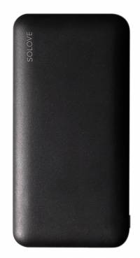 Внешний аккумулятор Power Bank Xiaomi (Mi) SOLOVE 10000mAh Type-C с 2xUSB выходом, кожаный чехол (001M+ Black RUS)
