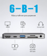 ANKER Адаптер для iPad, универсальный кабель-разветвитель  PowerExpand Direct 6-in-1 USB-C PD | Поддержка разрешения 4K| С портом USB-C| портом HDMI | 3,5 mm| портом USB-A | кард-ридером SD / microSD| Media Hub A8362 Gray/серый