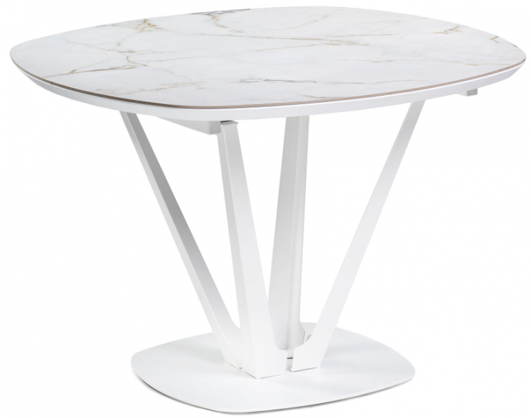 Woodville Керамический стол "Азраун" белый | Ширина - 110; Высота - 75; Длина в разложенном виде - 150; Длина - 110см