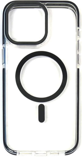 Чехол Hoco для iPhone 15 Pro Transparent anti-fall magnetic (AS6) Прозрачный + Черный