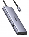 UGREEN  Конвертер CM498 (15531) USB-C To HDMI+2*USB 3.2 A+ USB-C 3.2+SD/TF+PD Converter. Цвет: серый