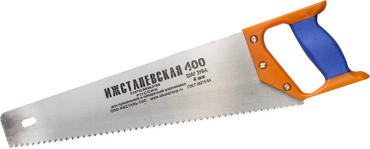 Ножовка "ИЖ" "ПРЕМИУМ" шаг 4мм, 400мм 1520-40-04_z01 по дереву с двухкомпонентной пластиковой рукояткой,