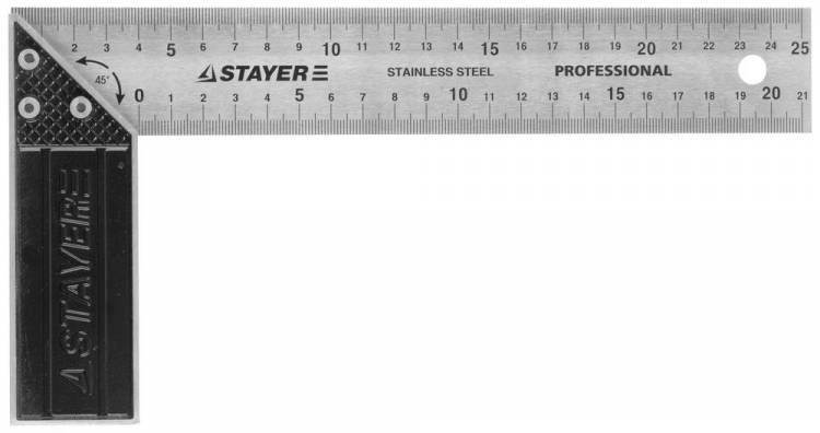 Stayer 3431-25_z01 Угольник "PROFI" столярный, гравированная шкала, 250мм