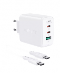 Acefast зарядное устройство A13 PD65W USB-C+USB-C+USB-A, цвет: белый