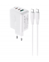 Acefast зарядное устройство A13 PD65W USB-C+USB-C+USB-A, цвет: белый