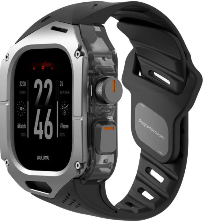 Aulumu A01 Титановый кейс с ремешком для Apple Watch Ultra 1/2, 49mm, черный