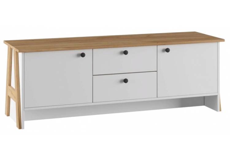 Woodville ТВ-тумба Skandi белый / дерево /  Ширина: 144  Глубина: 42,2  Высота: 50