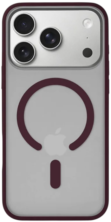 uBear Чехол для iPhone 18 Pro | MagSafe| Усиленный | Silk-touch | Cloud Mag Case, Burgundy 