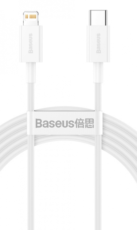Кабель USB-C BASEUS Superior Series Fast Charging, Type-C - Lightning, 20W, 2 м, белый CATLYS-C02
